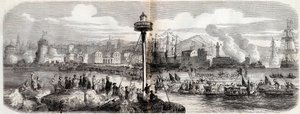 Risorgimento - (Avusturya'ya karşı savaş) - Prens Napolyon (Napolyon Jerome Bonaparte) tarafından yönetilen bir Fransız ordusunun Livorno Debarkment'i - 23 Mayıs by French School