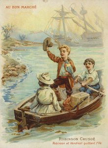 Robinson Crusoe Kürekli Teknede by French School
