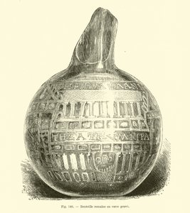 Roma oymalı cam şişe by French School