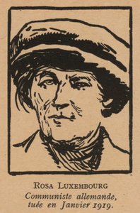 Rosa Luxemburg, Ocak 1919 Spartakist Ayaklanmasından sonra Freikorps tarafından öldürülen Alman komünist devrimci (lito) by French School