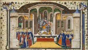 Royal 15 E. VI, f.439 Kral VI. parşömen üzerine altın) by French School