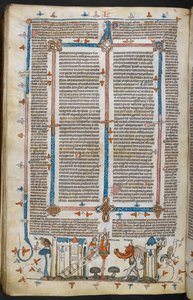 Royal MS 10 E IV, f.209v, The Painter and the Devil, Decretals of Gregory IX ve parlak Bernard of Parma ('Smithfield Decretals'), c.1300-40 (parşömen) by French School