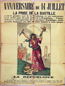 Quatorze Juillet kutlamalarını reddeden kralcı ve Katolik poster, 1880