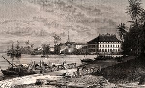 Saygon - Vietnam - Ho-Chi-Minh Şehri (Ho Chi Minh Şehri) - V.-A tarafından “La France illustree: coğrafya, tarih, istatistiksel yönetim” üzerine gravür. Malt-Kahverengi. 1884 by French School