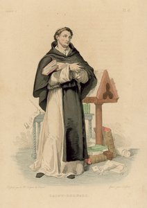 Saint Bernard (renkli gravür) by French School