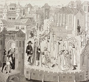 Cambrai Piskoposu Saint Gaugericus, randevusu için şehre gelen, Paul Lacroix