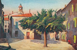 Saint Tropez: Pitoresk köşe (renkli lito) by French School