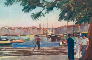 Saint Tropez: Liman (renkli lito) by French School