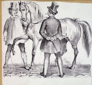 Bir atın satışı (makyaj ve müşteri). by French School
