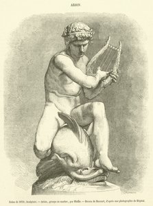1870 Salonu, Heykel, Arion, mermer grubu (gravür) by French School