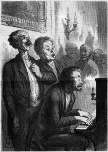 Şarkıcı Salonu. Honore Daumier