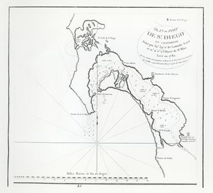San Diego Körfezi, California, La Perouse güzergahından by French School