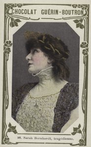 Sarah Bernhardt, trajedi (renkli fotoğraf) by French School