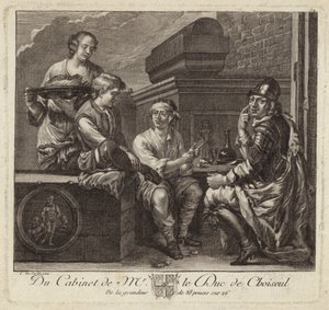 Duc de Choiseul kabinesinin hiciv tasviri by French School
