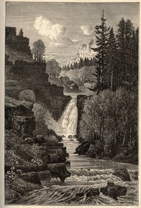 Saut du Doubs (şelale şelalesi) Franche-Comte - “” PATRIE”” üzerine gravür - LUCIEN HUARD TARAFINDAN 6 CİLTTE FRANSA