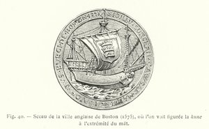 İngiliz Boston şehrinin mührü by French School
