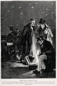 Bilimsel deney: Humboldt, Louis-Joseph Gay-Lussac (Louis Joseph Gay Lussac), Bouvard, Prony ve Mathieu tarafından ışık algısı ile bir silah atışının algılanması arasında geçen süreyi belirleyen ses hızının hesaplanması, gecede by French School