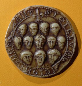 Meulan Komünü konseyinin mührü, 1195 (balmumu) by French School