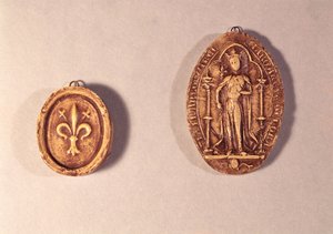 Marguerite de Provence Mühürleri (1221-95) 1284 (balmumu) by French School