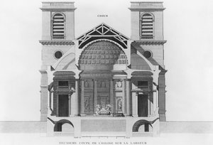 Saint-Philippe-du-Roule, Paris kilisesinin ikinci enine kesiti by French School