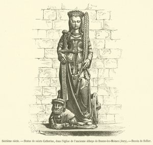 On altıncı yüzyıl, Saint Catherine heykeli, Baume-les-Moines, Jura