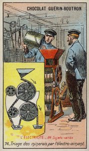 Bir elektromıknatıs (chromolitho) kullanarak cevheri ayırma by French School