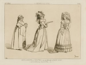 Hizmetçi ve leydiler, Louis XVI saltanatının sonu by French School