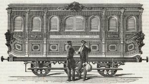 Postane - mobil ofisin dış görünümü - Edmond Texier 1852 tarafından “Tableau-de-Paris” de gravür by French School
