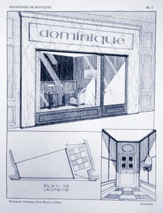 Dükkan önü, plaka 2, Louis-Pierre Sezille, Paris, 1927 tarafından Devantures de Boutiques