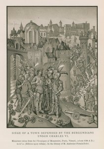 Charles VI altında Burgonyalılar tarafından savunulan bir Kasaba Kuşatması (chromolitho) by French School