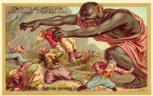 Ogre mağarasında Sinbad by French School