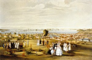 Singapur, gravür by French School