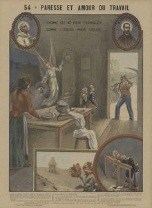 Tembellik ve titizlik (renkli taş) by French School