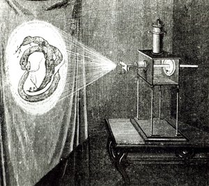 Güneş Mikroskobu, Louis Figuier (1819-94), Paris, 1861 tarafından Les Grandes Inventions Anciennes et Modernes