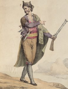 Cadiz bölgesinin İspanyol kaçakçısı, 1815, Langlume tarafından kazınmış (19. yüzyıl) by French School