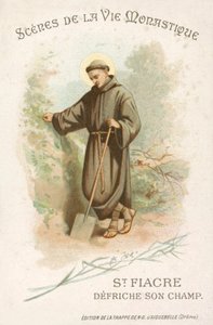 St Fiacre alanını temizliyor (chromolitho) by French School