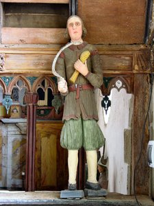 Aziz Isidore (çok renkli ahşap) by French School