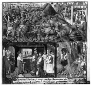 Louis (1214-70) Haçlı Seferi için Ayrılırken by French School