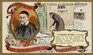 Aziz Vincent de Paul, Fransız rahip (chromolitho) by French School