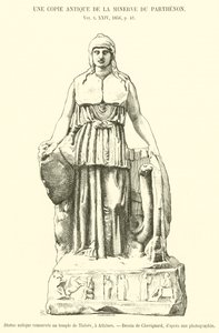 Heykel antika koruyucusu au tapınak de Thesee, bir Atina (gravür) by French School