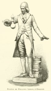 Chaumont'taki Philippe Lebon heykeli (gravür) by French School