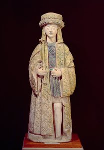 Louis Heykeli (1214-70), 15. yüzyılın sonu veya 16. yüzyılın başı (sırlı pişmiş toprak)