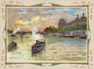 Paris, Seine Nehri üzerinde Buharlı Tekneler by French School