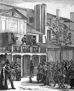 Sokak Tiyatrosu: Bobeche karnaval geçit töreni (gravür) by French School