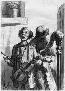 Sokak şarkıcıları. Honore Daumier