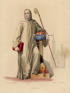 Suger (renkli gravür) by French School