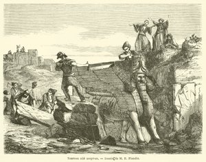 Asur kanatlı boğa (gravür) by French School