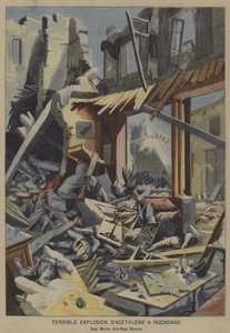 Fransa, Rognonas'ta bir kafede korkunç asetilen gazı patlaması (renkli taş) by French School