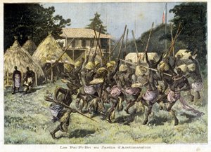 Afrikalılar Pai-Pi-Bri Uyum Bahçesinde - 05/08/1893 tarihli “Le Petit Journal”da (gravür) by French School