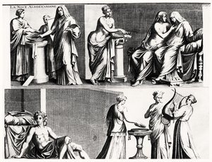 Bir Roma Freskinden Sonra Aldobrandini Düğünü (bw print) by French School